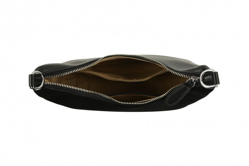 Сумка жіноча чорна з натуральної шкіри, натуральної замши (008700)