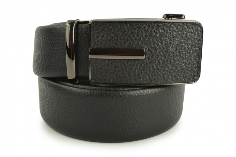 Ремінь чоловічий чорний з натуральної шкіри (008691)