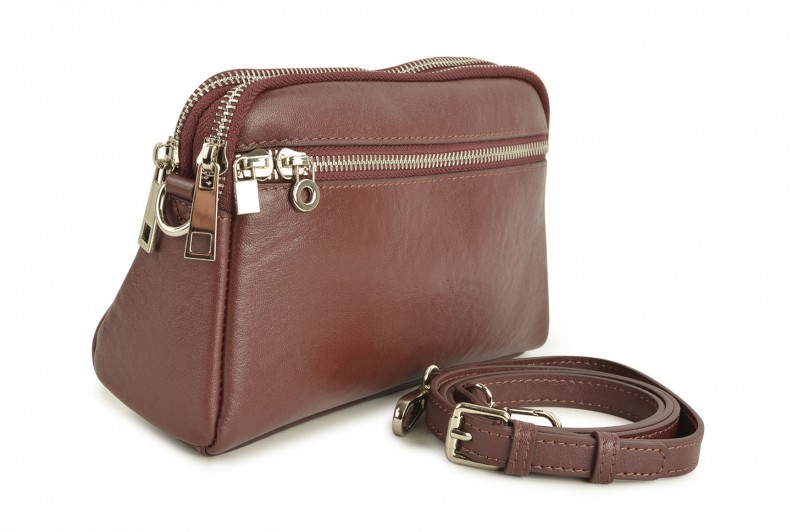 Сумка жіноча бордова з натуральної шкіри (008728)