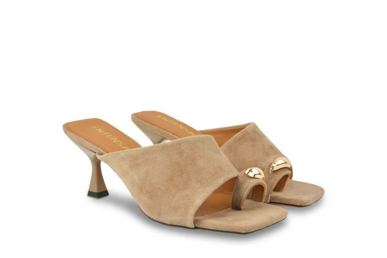 Мюлі бежеві з натуральної замши (008963)