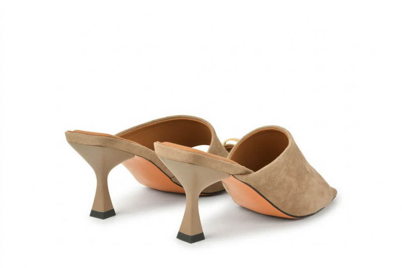 Мюлі бежеві з натуральної замши (008963)