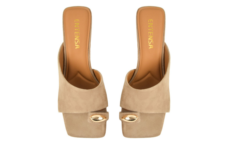 Мюлі бежеві з натуральної замши (008963)