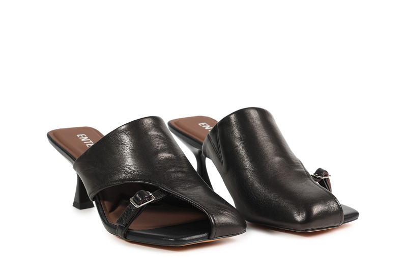 Мюлі чорні з натуральної шкіри (008894)