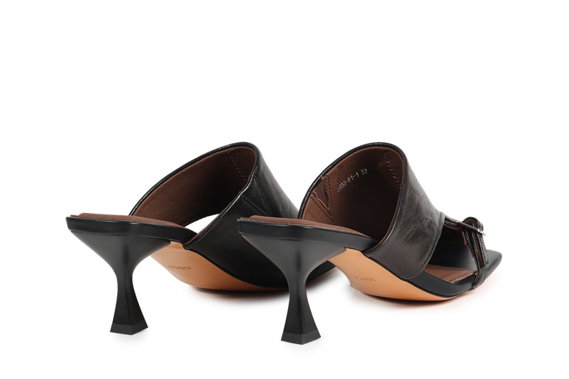 Мюлі чорні з натуральної шкіри (008894)