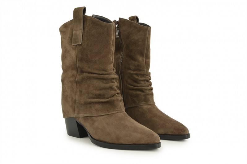 Козаки жіночі коричневі з натуральної замші (008721)