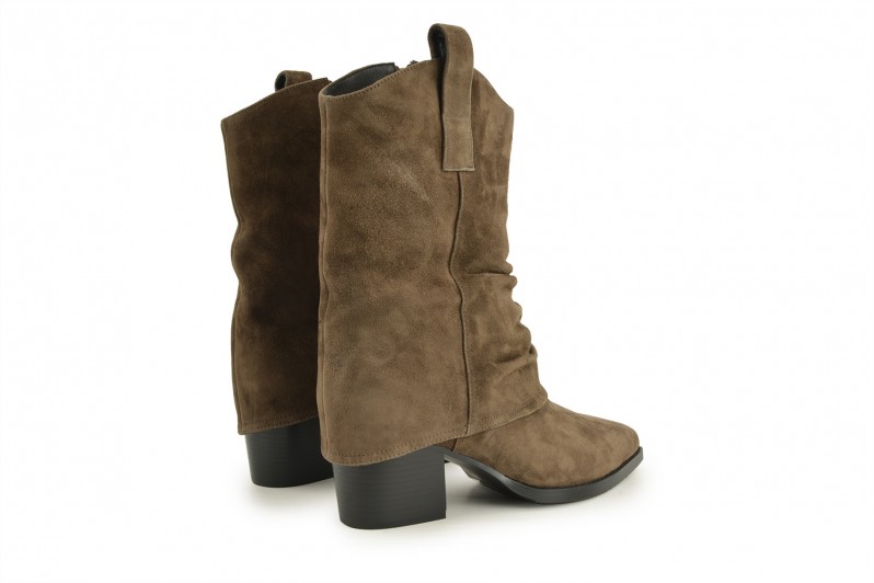 Козаки жіночі коричневі з натуральної замші (008721)