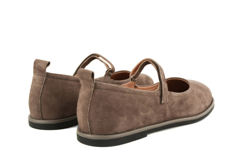 Балетки жіночі коричневі з натуральної замші (009014)