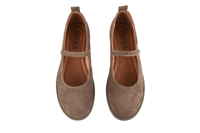 Балетки жіночі коричневі з натуральної замші (009014)