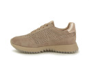Кросівки жіночі бежеві з натуральної замші, текстилю (008929)