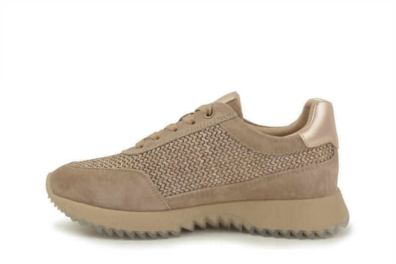 Кросівки жіночі бежеві з натуральної замші, текстилю (008929)