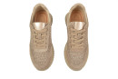 Кросівки жіночі бежеві з натуральної замші, текстилю (008929)