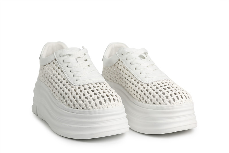 Кеди жіночі білі з штучна шкіра (008784)