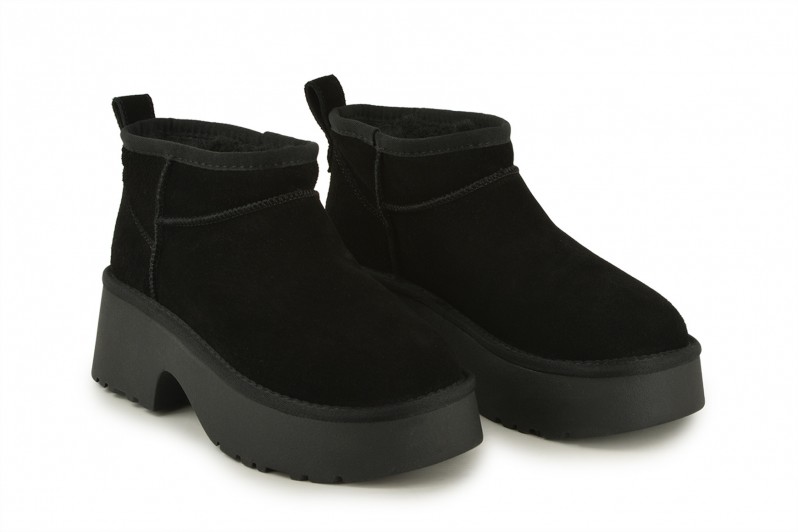 Уггі жіночі чорні з натуральної замши (008579)