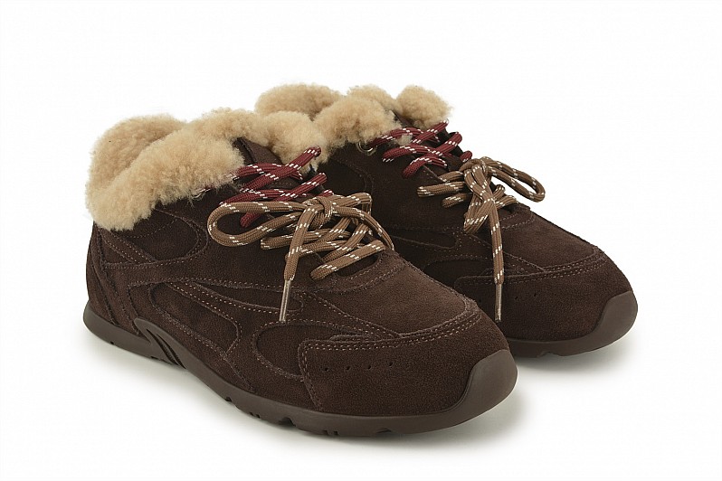 Кросівки жіночі коричневі з натуральної замші (008546)