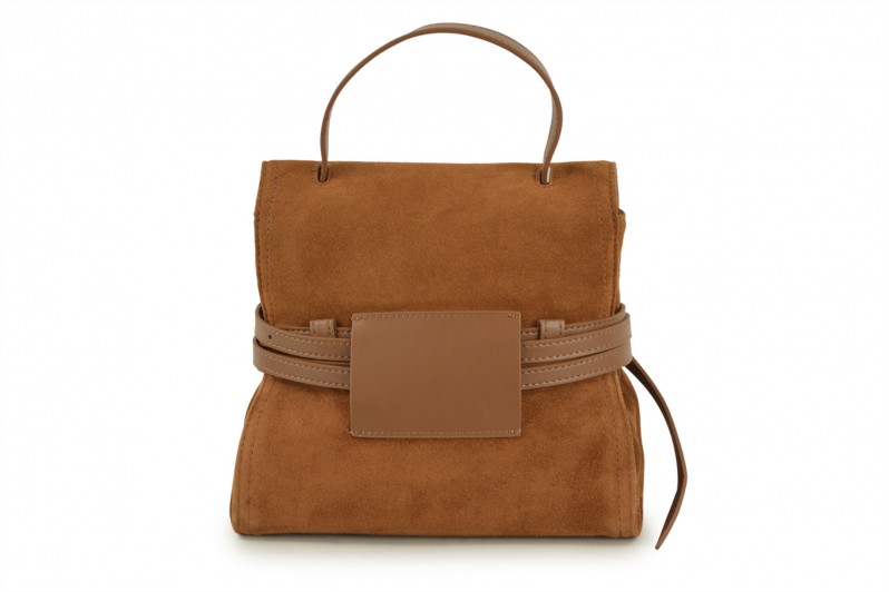 Сумка жіноча руда з натуральної замши (008577)