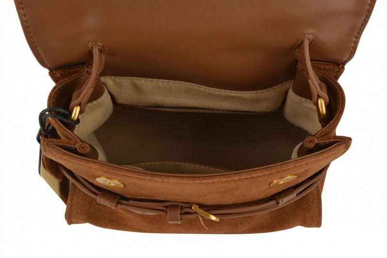 Сумка жіноча руда з натуральної замши (008577)