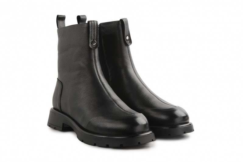 Черевики жіночі чорні з натуральної шкіри (008554)