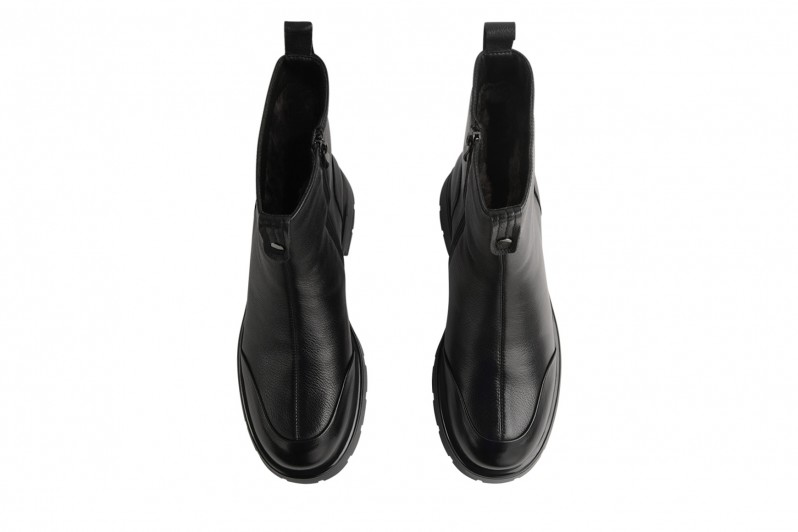 Черевики жіночі чорні з натуральної шкіри (008554)