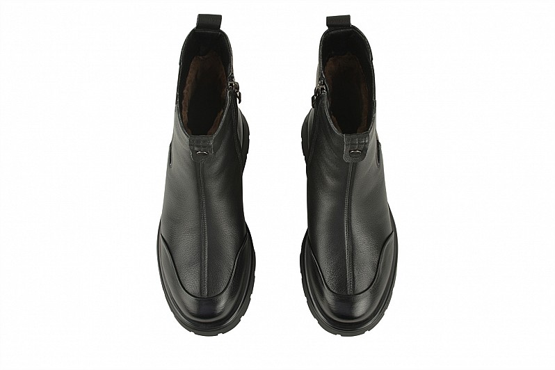 Черевики жіночі чорні з натуральної шкіри (008533)