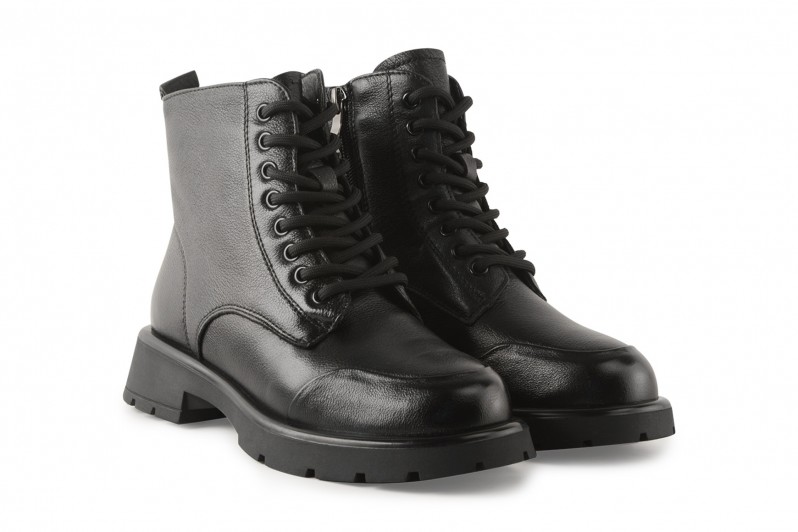 Черевики жіночі чорні з натуральної шкіри (008555)