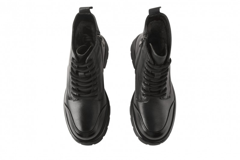 Черевики жіночі чорні з натуральної шкіри (008555)