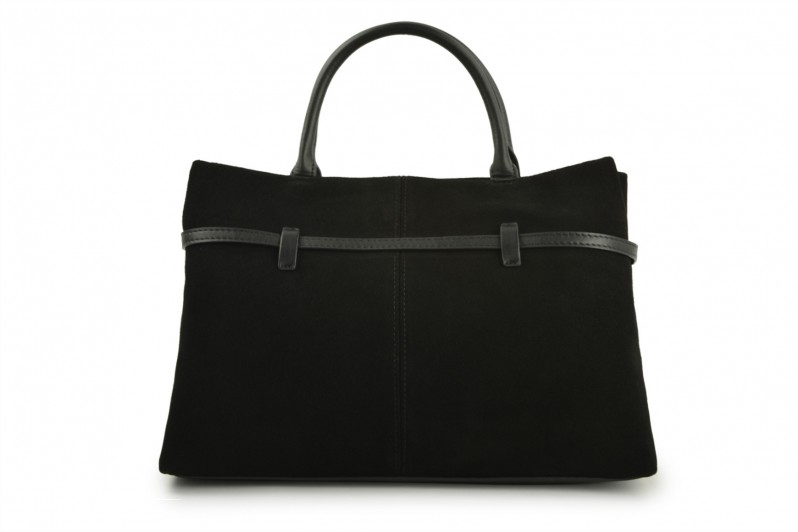 Сумка жіноча чорна з натуральної замши (008711)