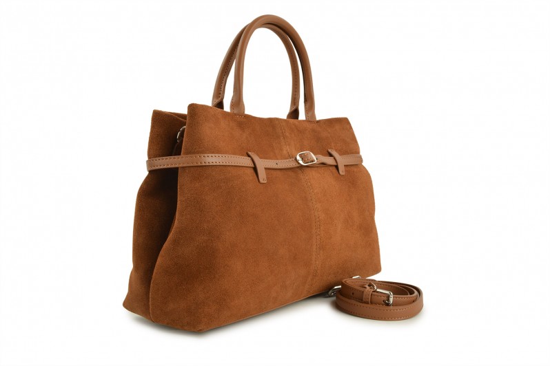 Сумка жіноча коричнева з натуральної замши (008710)