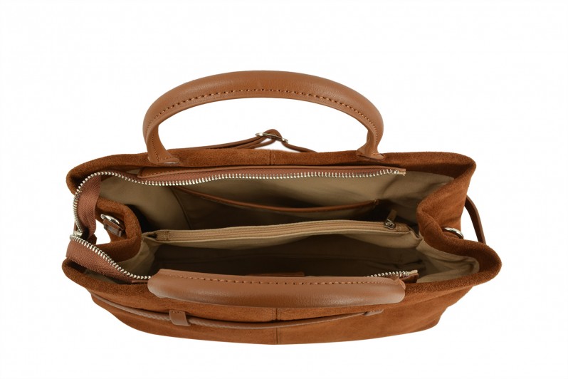 Сумка жіноча коричнева з натуральної замши (008710)