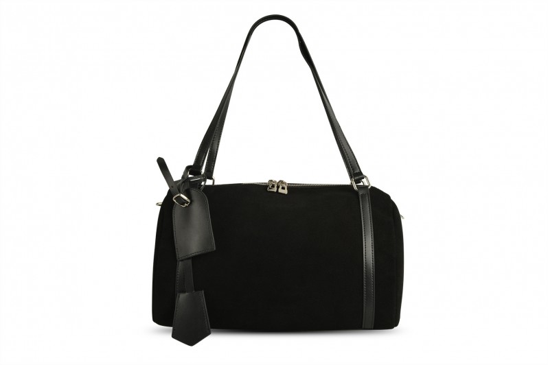 Сумка жіноча чорна з натуральної замши (008704)