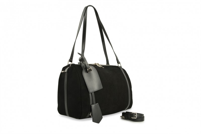 Сумка жіноча чорна з натуральної замши (008704)