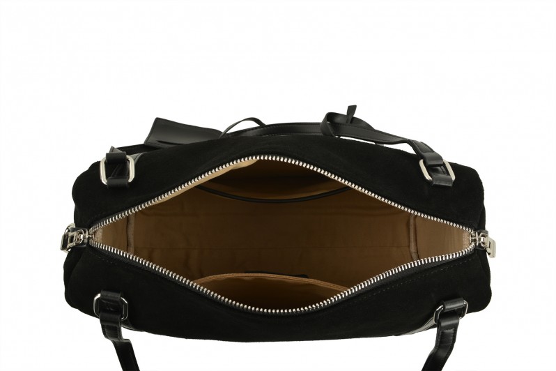 Сумка жіноча чорна з натуральної замши (008704)