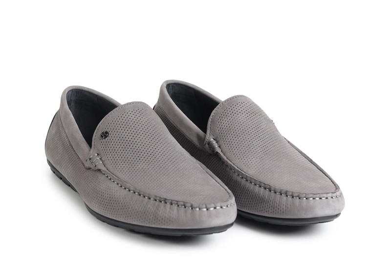 Мокасини чоловічі сірі з натуральної шкіри (008809)
