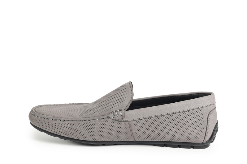 Мокасини чоловічі сірі з натуральної шкіри (008809)