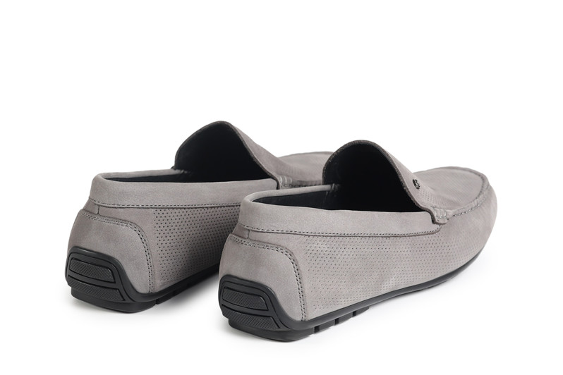 Мокасини чоловічі сірі з натуральної шкіри (008809)