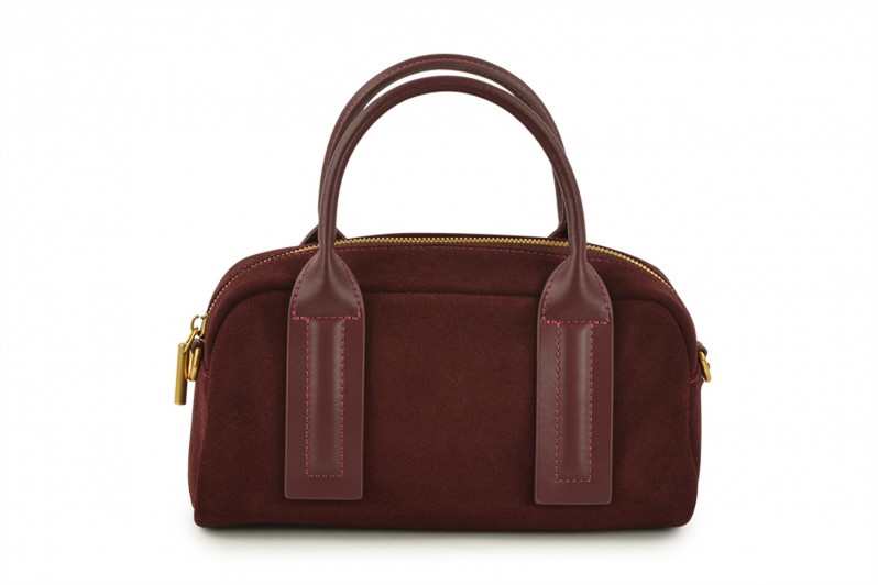 Сумка жіноча бордова з натуральної замши (008486)