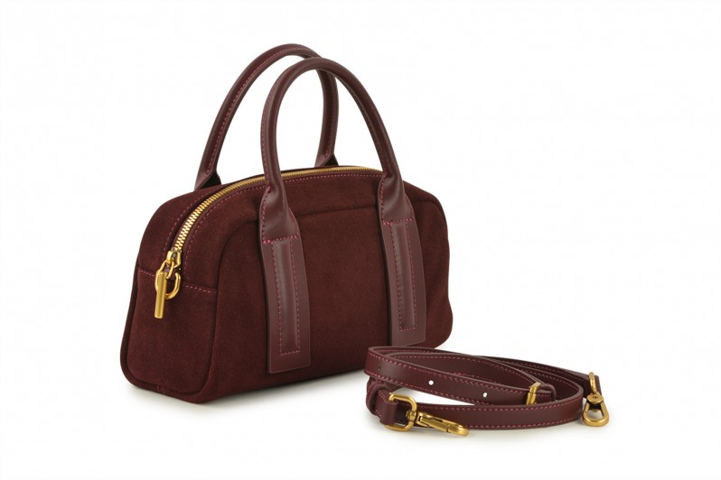 Сумка жіноча бордова з натуральної замши (008486)