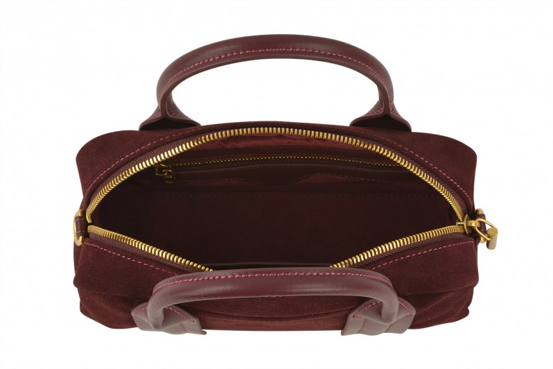 Сумка жіноча бордова з натуральної замши (008486)