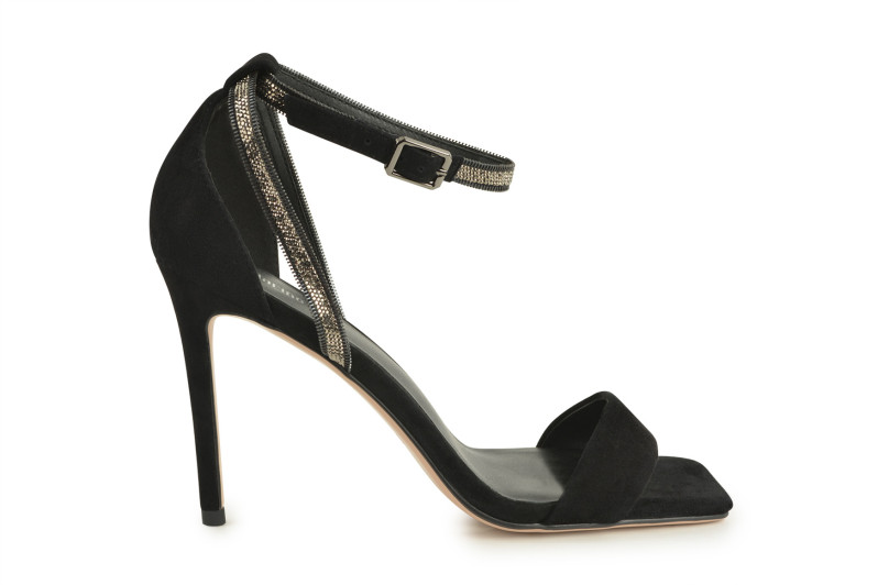 Босоніжки жіночі чорні з натуральної замші (008794)