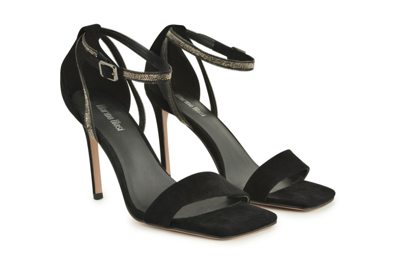 Босоніжки жіночі чорні з натуральної замші (008794)