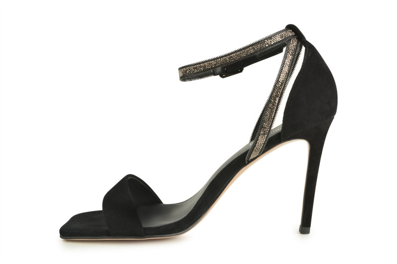 Босоніжки жіночі чорні з натуральної замші (008794)