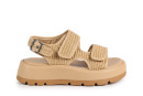 Сандалі жіночі бежеві з текстилю (008851)
