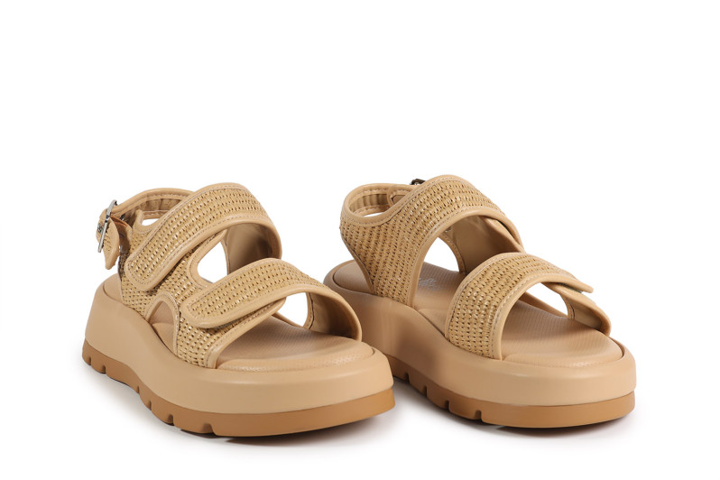 Сандалі жіночі бежеві з текстилю (008851)