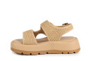 Сандалі жіночі бежеві з текстилю (008851)