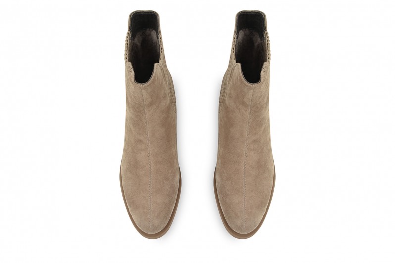 Черевики жіночі бежеві з натуральної замші (008587)