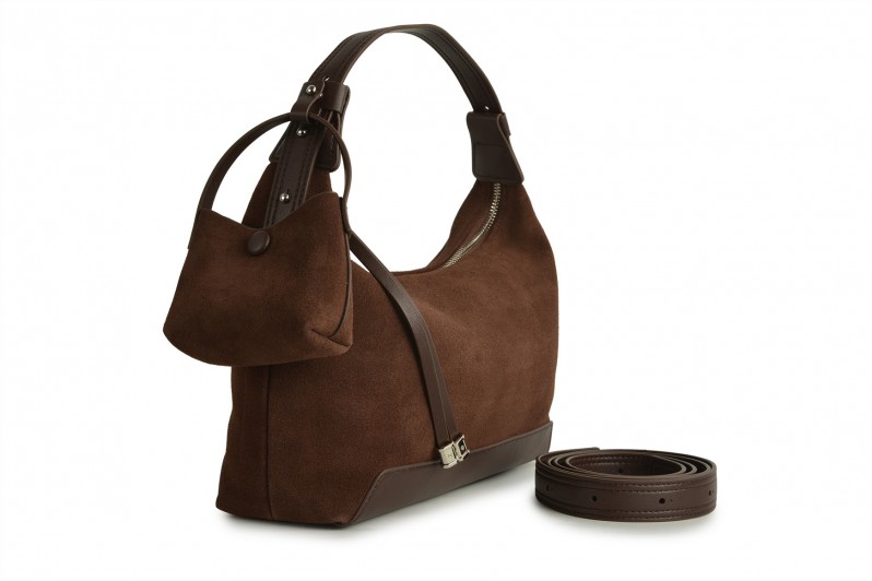 Сумка жіноча коричнева з натуральної замши (008697)