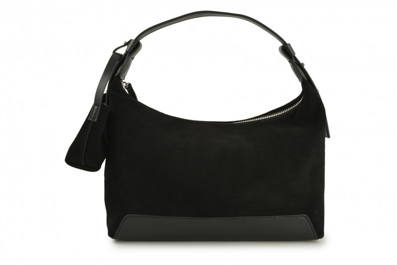 Сумка жіноча чорна з натуральної замши (008696)