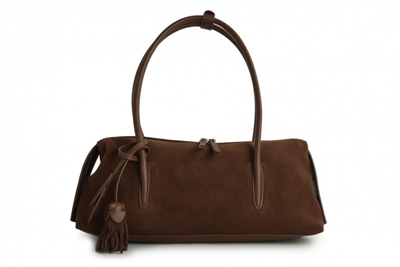 Сумка жіноча коричнева з натуральної замши (008709)