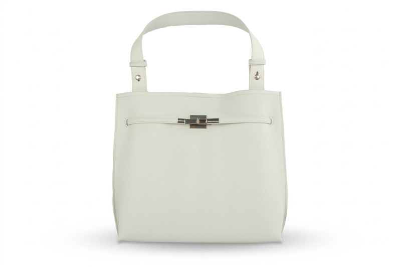 Сумка жіноча біла з натуральної шкіри (009026)