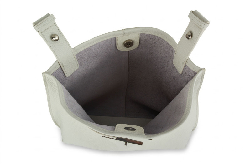 Сумка жіноча біла з натуральної шкіри (009026)