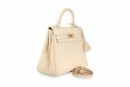 Сумка жіноча молочна з натуральної шкіри (007604)